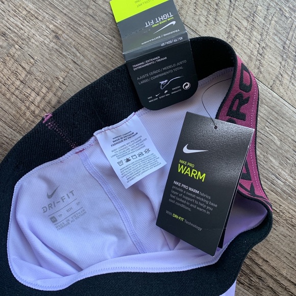Nike pro warm lavender leggings tights XS NWT - Picture 3 of 3